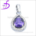 Gemstone jewelry 925 sterling silver pendant amythest stone